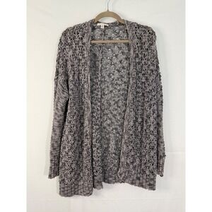 American Eagle Cardigan Women XS/S Grey Excellent Open Knit Crochet Space Dye